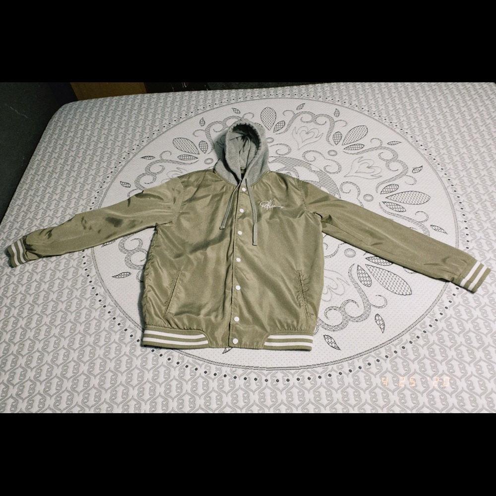 gold and white jacket